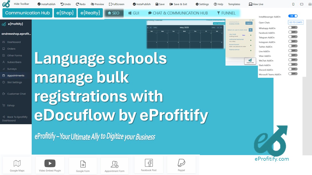 Language schools manage bulk registrations with eDocuflow by eProfitify